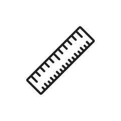 Ruler icon Flat art in black and white isolated
