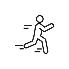 Running icon Flat art in black and white isolated