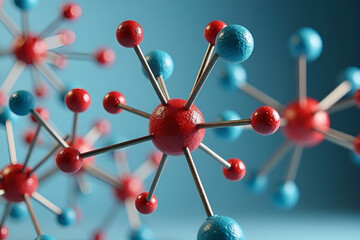 Plastic molecular model showcasing atoms and bonds, representing scientific concepts