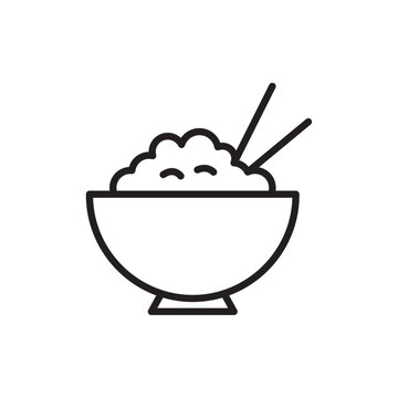 Naklejki Rise Bowl icon Flat art in black and white isolated