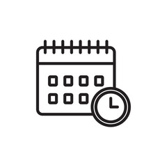 Schedule icon Flat art in black and white isolated