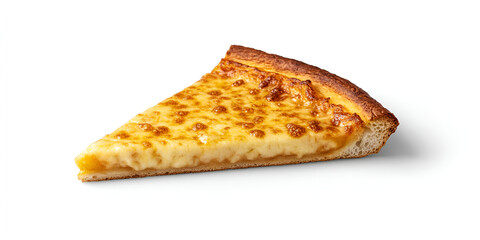 Golden Cheese Pizza Slice Isolated on White