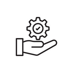 Solution Provide icon Flat art in black and white isolated