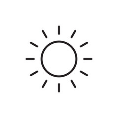 Sun icon Flat art in black and white isolated
