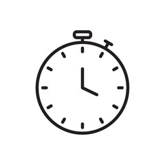 Timer icon Flat art in black and white isolated