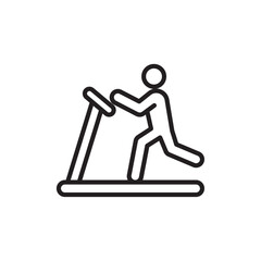 Treadmill icon Flat art in black and white isolated