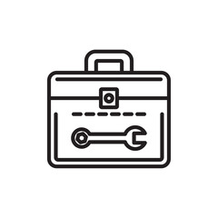 Toolbox icon Flat art in black and white isolated