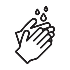 Wash hands icon Flat art in black and white isolated