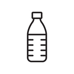 Water bottle icon Flat art in black and white isolated