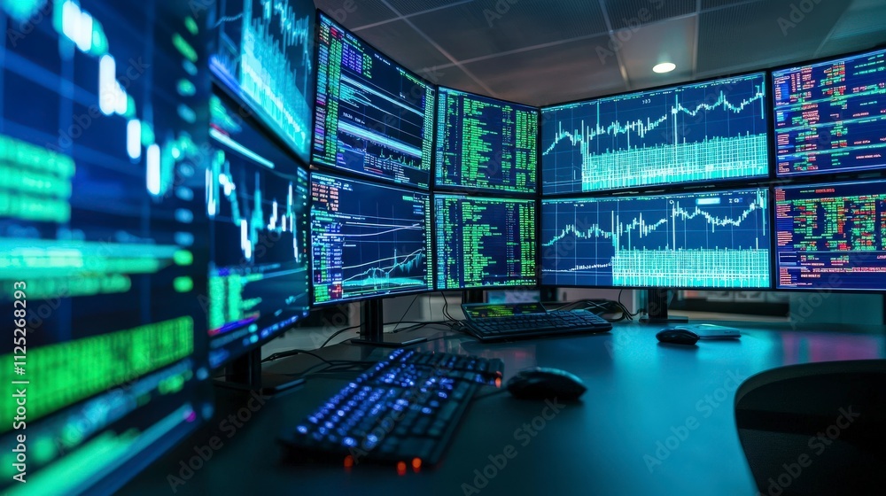 Poster energy stock dividend analysis in a financial hubdata visualization trading environment high-tech vi