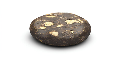 Artisanal Black Bread with Seeds Isolated on White