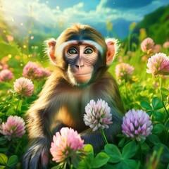 Fototapeta premium Auf einer Kleewiese