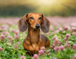 Zwischen Klee auf einer Wiese