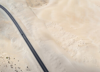 Aerial Photo, Top Down Drone Shot of Road on Desert