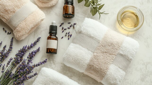 Indulge in relaxation premium spa essentials for calming atmosphere home spa flat lay soothing environment aromatherapy bliss