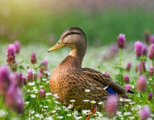 Zwischen Klee auf einer Wiese