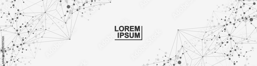 Aufkleber modern abstract molecules structure for science or medical background. dna helix or atom visualizati
