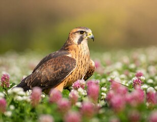 Zwischen Klee auf einer Wiese