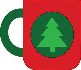 Christmas mug icon. vector illustration on a white background