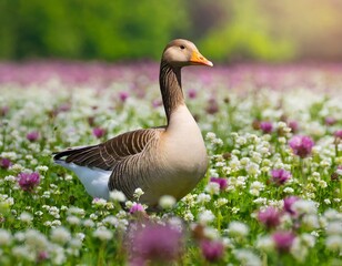 Zwischen Klee auf einer Wiese