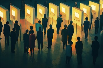 With private polling places lined up, American voters are taking part in the elections in the USA. Generative Ai