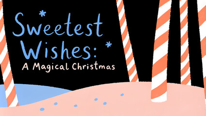Obraz premium Festive holiday card with candy canes and cheerful message