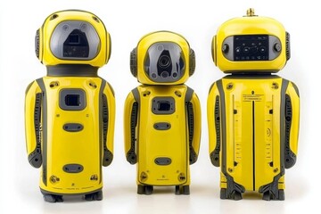 Fototapeta premium Yellow robot dog, suitable for industrial detection and remote operation