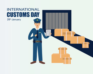 International Customs Day. 26 January. Holiday Concept. international customs day banner, poster, card. customs day icon. Vector illustration.