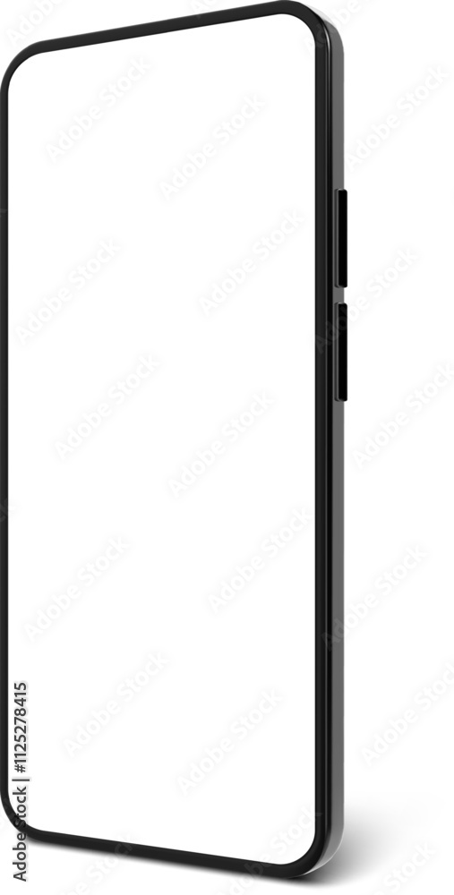 Poster modern smartphone with blank white screen is showing potential for mobile app or website design pres