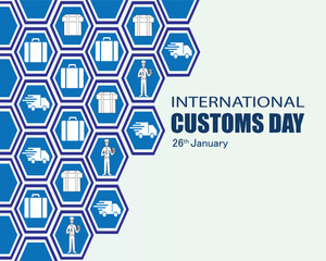 International Customs Day. 26 January. Holiday Concept. international customs day banner, poster, card. customs day icon. Vector illustration.