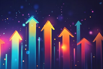 A stylized image of upward-pointing arrows that represents the growth of a firm. Generative Ai