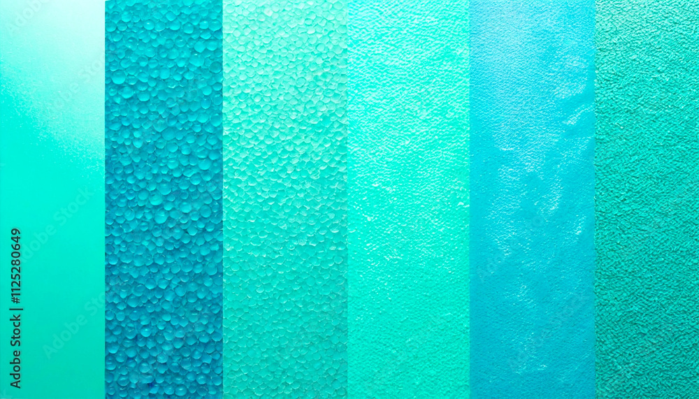 Poster colorful gradient of turquoise hues with textures and patterns