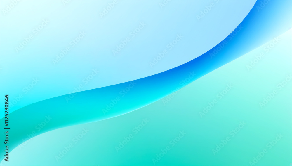 Poster soft flowing waves of blue and green create a serene abstract background
