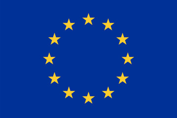 vector flag of european union. official flag of eu. yellow stars on blue background