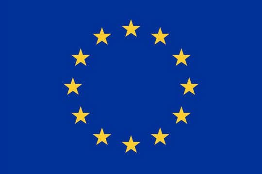 vector flag of european union. official flag of eu. yellow stars on blue background
