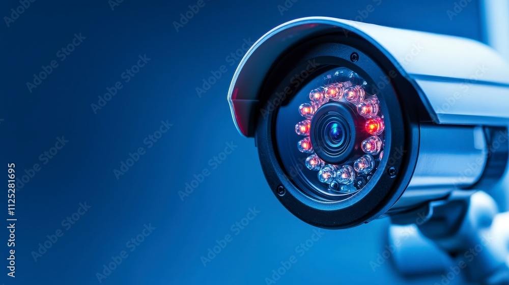 Poster Modern technology for home security high-resolution indoor camera with motion sensor protecting your space