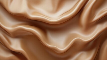 Fototapeta premium mocha mousse color 2025,Soft fabric draping in gentle waves and folds, showcasing elegant texture and depth under natural light