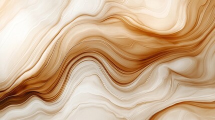 Obraz premium mocha mousse color 2025,Abstract swirls of cream and caramel colors creating a smooth flowing texture in a soft light background