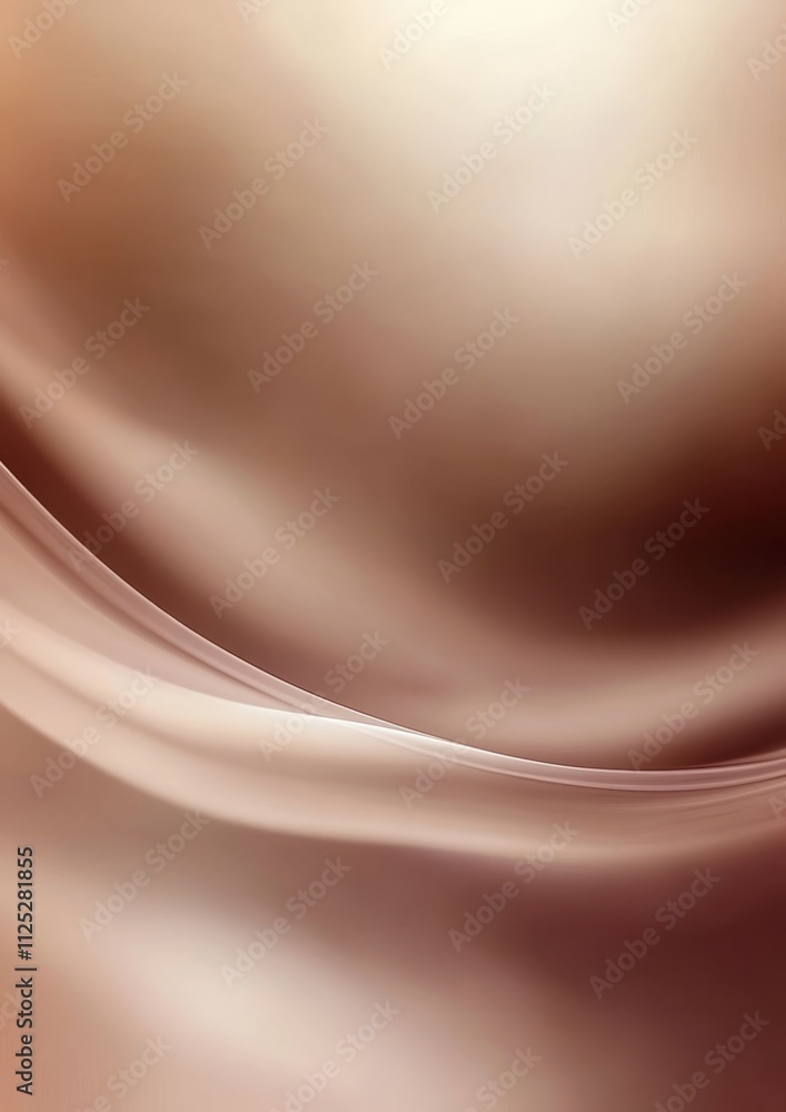 Poster mocha mousse color 2025,abstract fabric texture showcasing smooth curves and subtle gradients in war