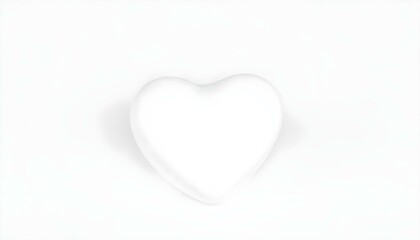 Fototapeta premium Heart-shaped marshmallow candy on a plain white background