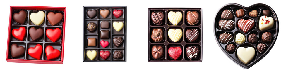 Fototapeta premium Valentine's day celebration elegant heart-shaped chocolates for a sweet romantic surprise