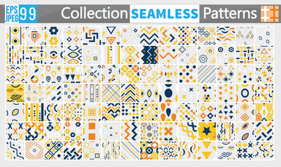 Collection of striped seamless geometric patterns.
