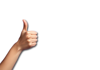 Hand raised in approval against a clean backdrop showcasing positivity and enthusiasm in everyday life