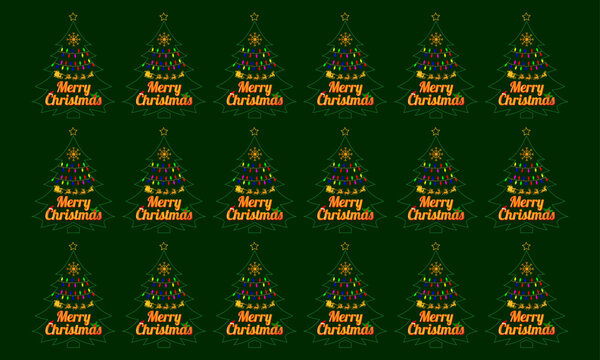 estive Christmas backdrop with colorful bulbs, decorated trees, and Santa Claus riding his sleigh. Ideal for Christmas-themed backdrops, event decorations, seasonal displays, and holiday projects.