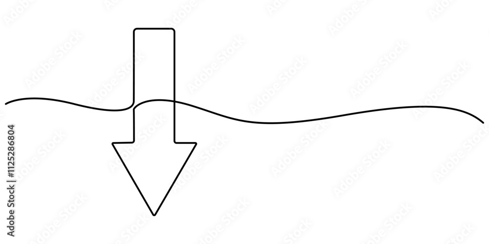 Aufkleber continuous line drawing of horizontal double arrow symbol. abstract line art illustration, arrow pointing, Arrow Symbol Continuous Line Icon, One line drawing of arrows Left and right linear arrows. 