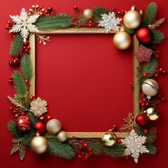 Christmas Frame and Background AI Image