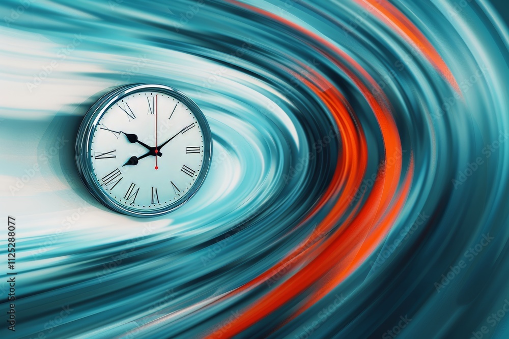 Poster abstract background featuring clock motifs and futuristic time travel technology concepts