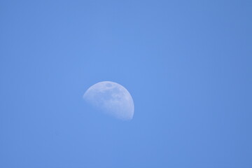 moon in the sky first quarter half