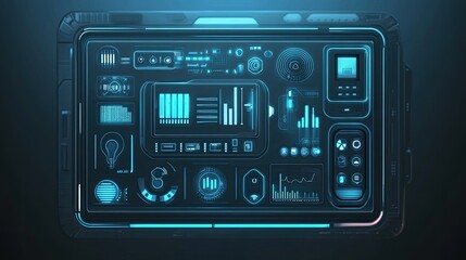 Fototapeta premium Futuristic Tech Control Panel Interface