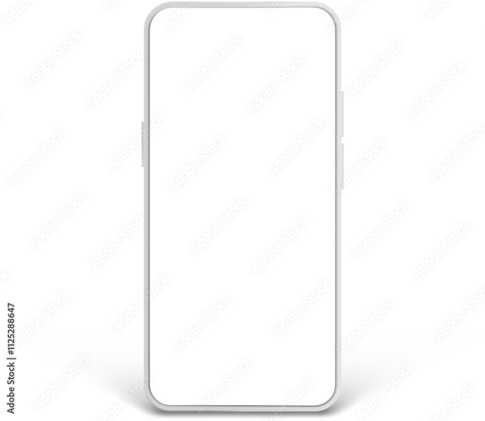 Poster modern white smartphone featuring a blank screen, providing ample copy space for displaying mobile a